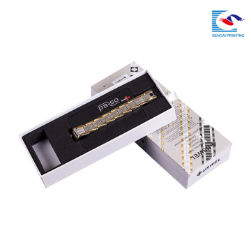 sencai luxury customized logo kraft paper watch strap rectangle paper box with foam insert